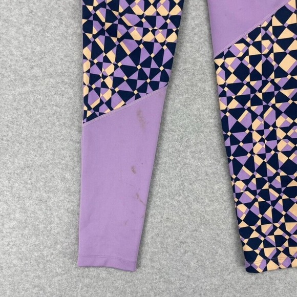 Nike Youth Girls Dri Fit Leggings Pants Size L Purple Triangle Active Running - Picture 9 of 9